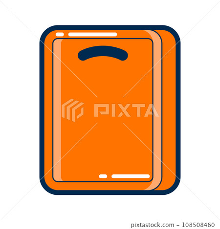 Illustration of cutting board. Stylized kitchen utensil item. 108508460