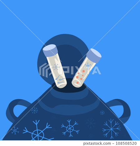 Vector isolated illustration of egg and sperm cryopreservation. Freezing of eggs and sperm. Vector isolated illustration of egg and sperm cryopreservation. Freezing of eggs and sperm. 108508520