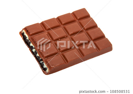 milk chocolate brocken isolated on the white milk chocolate brocken isolated on the white 108508531