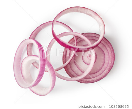 Sliced red onion 108508655