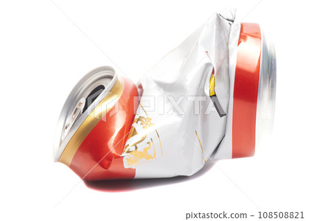 Empty crumpled can from energy drink or beer 108508821