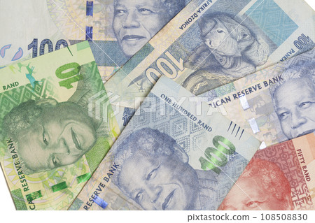 South African money rand banknotes. 108508830