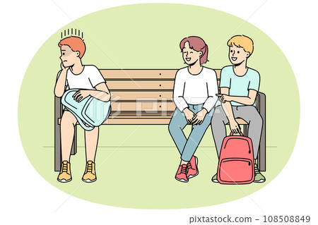 Children bullying boy outdoors Children bullying boy outdoors 108508849