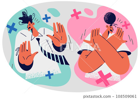 People show No gesture sign People show No gesture sign 108509061
