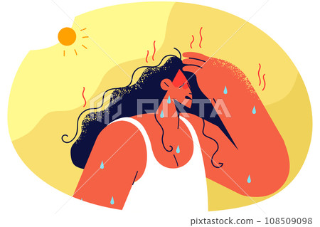 Unhealthy woman suffer from heatstroke 108509098