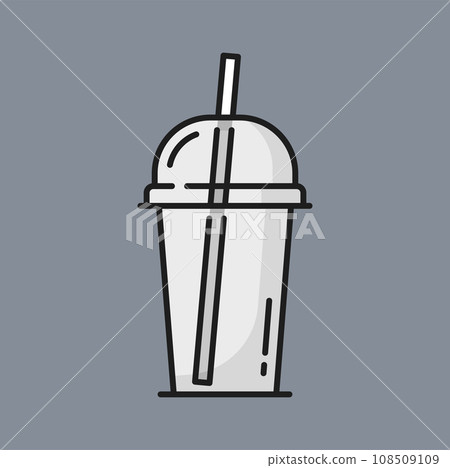 Transparent cup with lid, glass of water, cocktail or juice mockup template. Vector empty plastic glass with straw, refreshing drink, fruit lemonade Transparent cup with lid, glass of water, cocktail or juice mockup template. Vector empty plastic glass with straw, refreshing drink, fruit lemonade 108509109