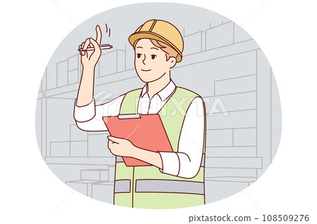 Man engineer work at warehouse 108509276