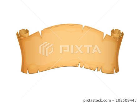 Ancient treasure map parchment, vintage paper scroll, old manuscript, antique papyrus. Ancient paper torn frame, medieval ripped document background or antique parchment isolated vector scroll Ancient treasure map parchment, vintage paper scroll, old manuscript, antique papyrus. Ancient paper torn frame, medieval ripped document background or antique parchment isolated vector scroll 108509443