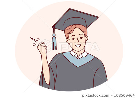 Smiling guy excited with successful graduation 108509464