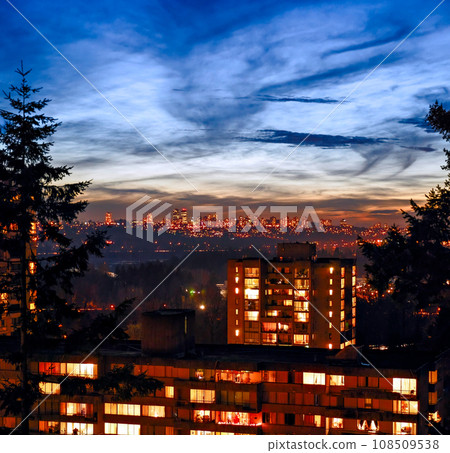 Big city night landscape after sunset in Vancouver, Canada Big city night landscape after sunset in Vancouver, Canada 108509538