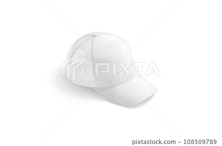 Blank white trucker hat mockup, side view 108509789