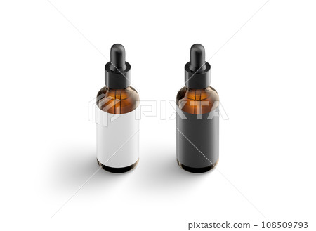 Clear transparent and amber glass dropper bottle white label Clear transparent and amber glass dropper bottle white label 108509793