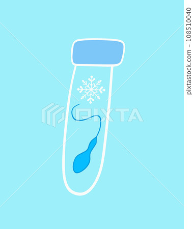 Vector isolated illustration of sperm freezing. Sperm donation. Artificial insemination. Cryopreservation of sperm. Vector isolated illustration of sperm freezing. Sperm donation. Artificial insemination. Cryopreservation of sperm. 108510040