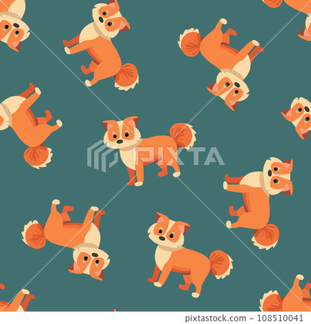 Vector isolated illustration of pattern with dogs. 108510041