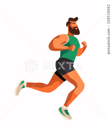 Vector isolated illustration of a man running. Athletics. 108510042