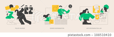 Civil rights violation abstract concept vector illustrations. Civil rights violation abstract concept vector illustrations. 108510410