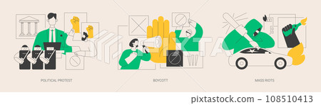 Public objection and disapproval abstract concept vector illustrations. 108510413