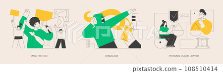 Riots outrage abstract concept vector illustrations. 108510414