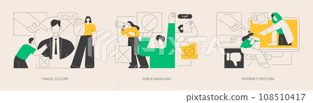 Social media behavior abstract concept vector illustrations. Social media behavior abstract concept vector illustrations. 108510417
