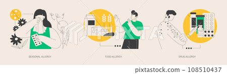 Allergy treatment abstract concept vector illustrations. 108510437