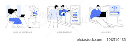 Long distance bus abstract concept vector illustrations. Long distance bus abstract concept vector illustrations. 108510483