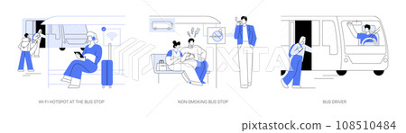 Urban transportation services abstract concept vector illustrations. Urban transportation services abstract concept vector illustrations. 108510484