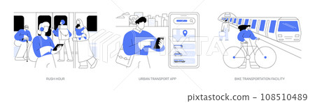 Public transport facilities abstract concept vector illustrations. Public transport facilities abstract concept vector illustrations. 108510489