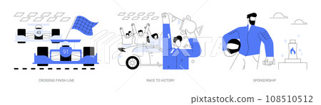 Auto racing abstract concept vector illustrations. Auto racing abstract concept vector illustrations. 108510512