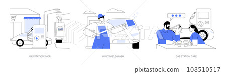 Motorway facilities abstract concept vector illustrations. 108510517