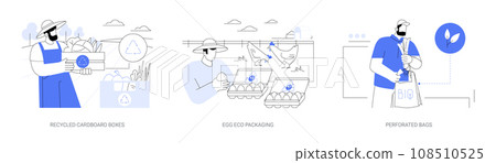 Eco-friendly packaging for farm products abstract concept vector illustrations. 108510525