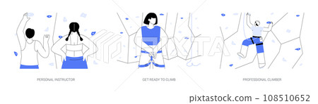 Bouldering isolated cartoon vector illustrations se Bouldering isolated cartoon vector illustrations se 108510652