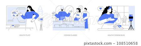 Nutrition classes isolated cartoon vector illustrations se 108510658