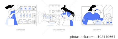 Eating superfoods isolated cartoon vector illustrations se 108510661