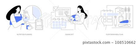 Nutrition planning isolated cartoon vector illustrations se 108510662