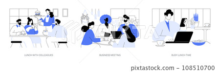 Business lunch isolated cartoon vector illustrations se 108510700