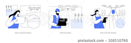 Agricultural drones isolated cartoon vector illustrations se Agricultural drones isolated cartoon vector illustrations se 108510760