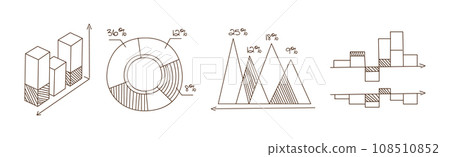 Line Chart, Graph and Diagram for Data Analysis Vector Set 108510852