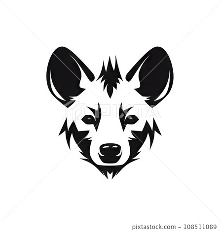 Hyena Head Icon, Hyaena Symbol, Predator Portrait, African Animal Silhouette, Minimal Wild Dog Face 108511089