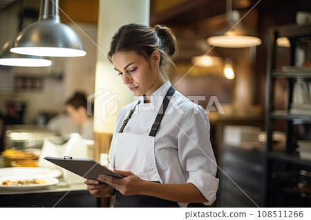 Restaurant Critic, Restaurant Manager, Chef with Restaurant Menu, Orthorexia Concept 108511266