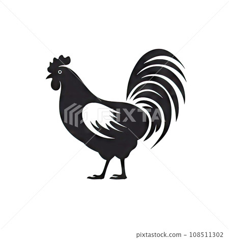 Chicken Head Icon, Rooster Silhouette, Poultry Farm Logo, Hen Symbol, Chicken Icon on White 108511302