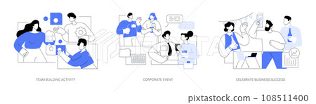 Teamwork activities isolated cartoon vector illustrations se 108511400