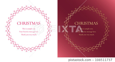 Material_Frame set_Winter decorative frame with Christmas motif. Luxury red and gold box design 108511737