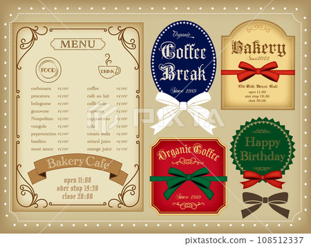 仿古風格標籤/菜單材料 108512337