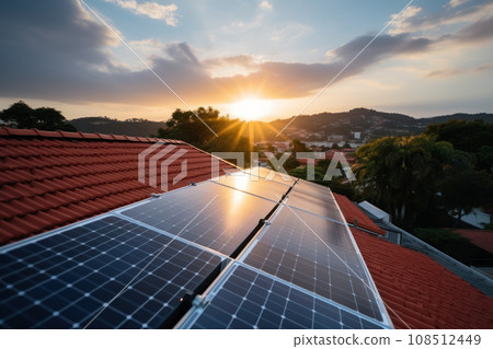 Solar panels on the roof of the house 108512449