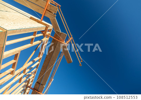 Abstract Perspective of a House Wood Construction Framing. Abstract Perspective of a House Wood Construction Framing. 108512553