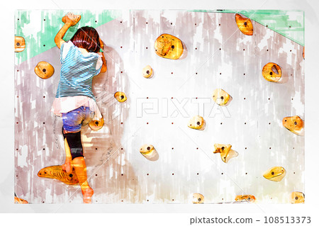 bouldering bouldering wall wall wooden hold bouldering gym sketch style 108513373