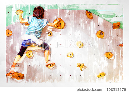 抱石 抱石牆 牆木抱抱石 健身房素描風格 108513376