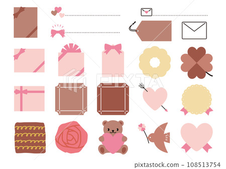 Valentine's simple cute frame set 02 sweets candy design Valentine's simple cute frame set 02 sweets candy design 108513754