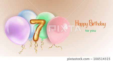 Festive birthday illustration with balloons 108514315