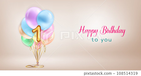 Festive birthday illustration with balloons 108514319